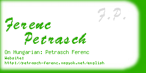 ferenc petrasch business card